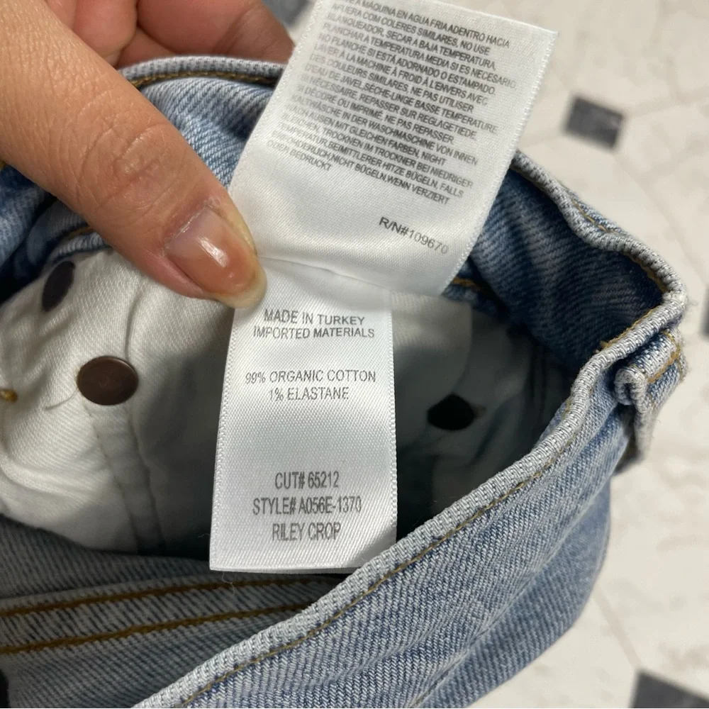 Agolde Riley High Rise Straight Crop Jeans in Dynamic Light Blue Women Sz 26 - Picture 5 of 9